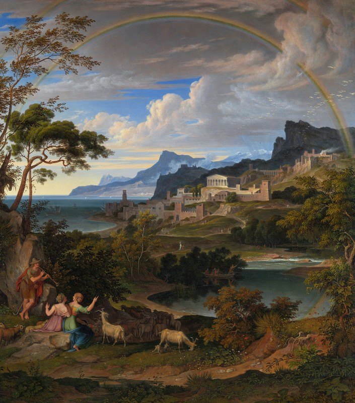 Heroic Landscape with Rainbow-