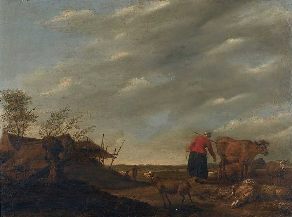 Landscape with a milkmaid-