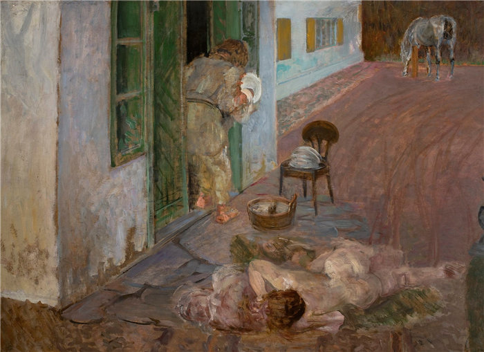 杰克·马尔切夫斯基[Jacek Malczewski，波兰画家]作品-洗碗。维尔吉 [1910]