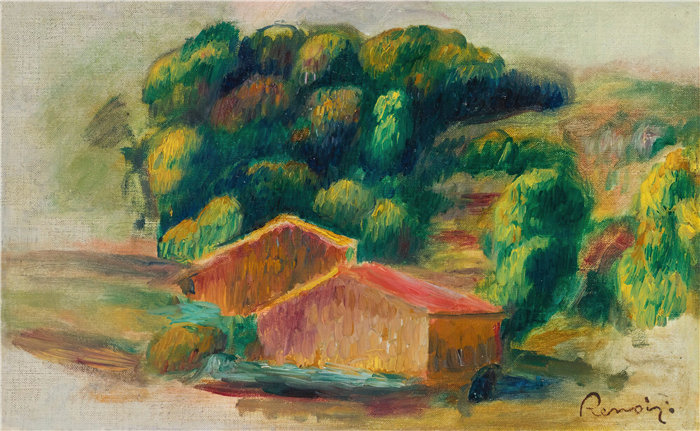 皮埃尔·奥古斯特·雷诺阿 Pierre-Auguste Renoir）作品 –Paysage, Maisons