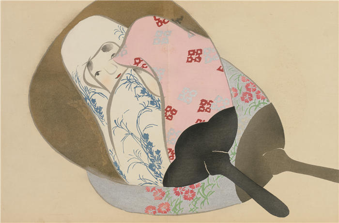 神坂雪佳[Kamisaka Sekka，日本画家]高清作品-《粉丝 森门） 1909-1910）》