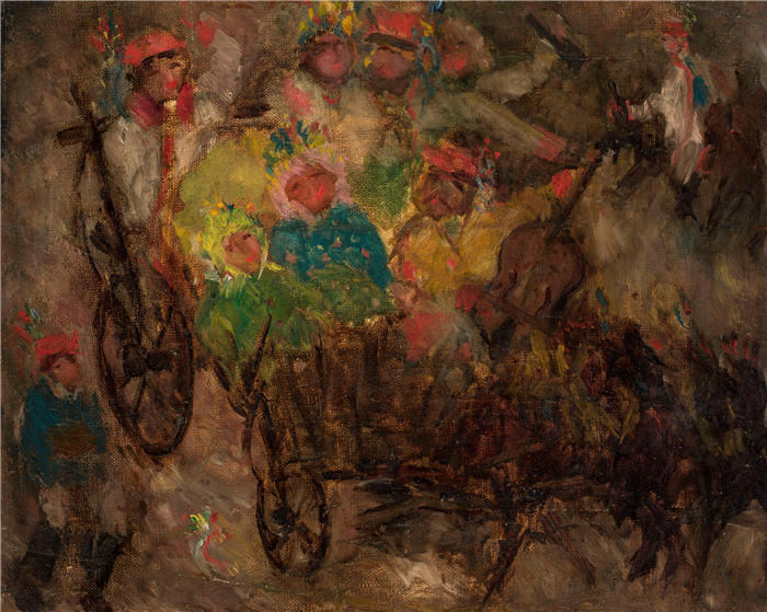 塔德乌什·马科夫斯基 Tadeusz Makowski，波兰画家 ）高清作品-《克拉科夫婚礼 1906 年）》
