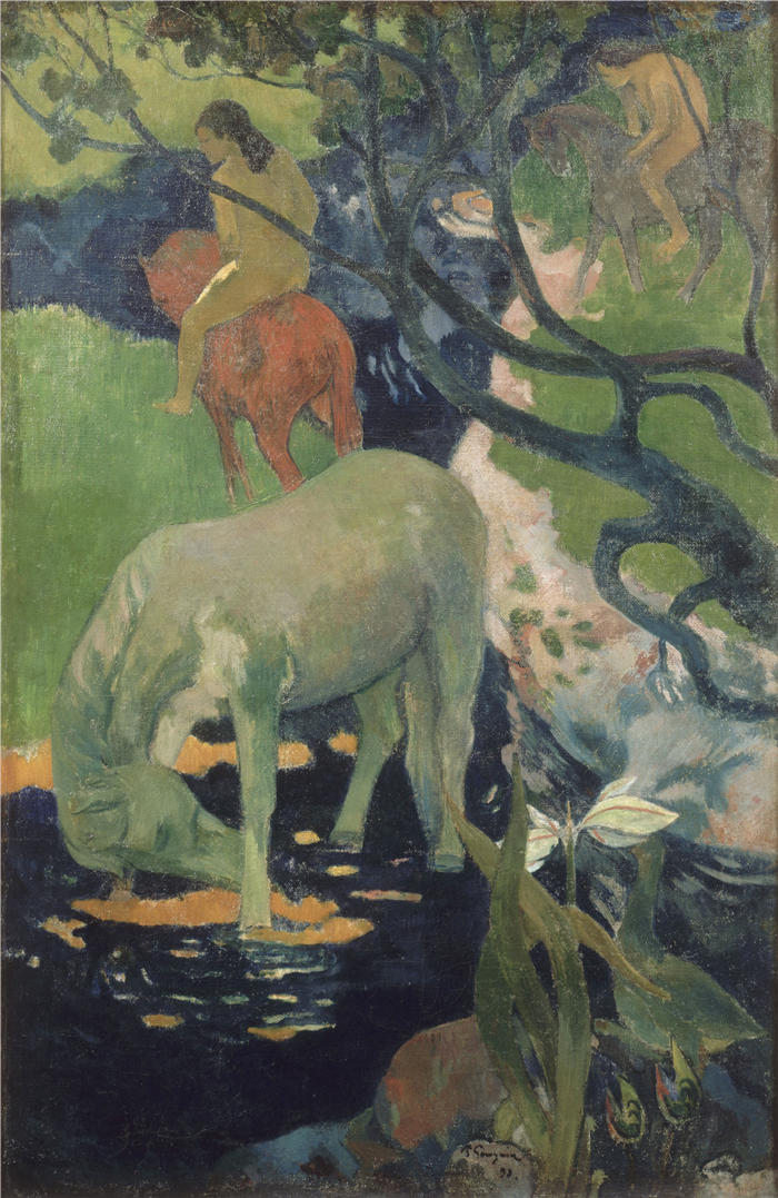 保罗·高更 Paul Gauguin，法国画家）高清作品-《白马 [1898]》