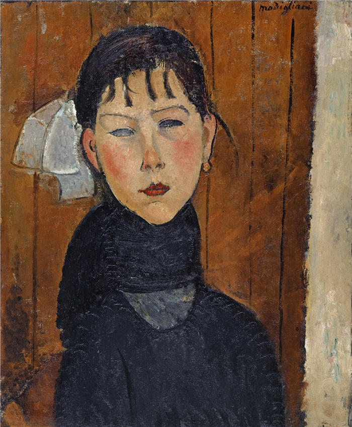 阿米迪奥·莫迪利亚尼 Amedeo Modigliani，意大利画家）高清作品-《玛丽 玛丽，人民的女儿） 1918 年）》