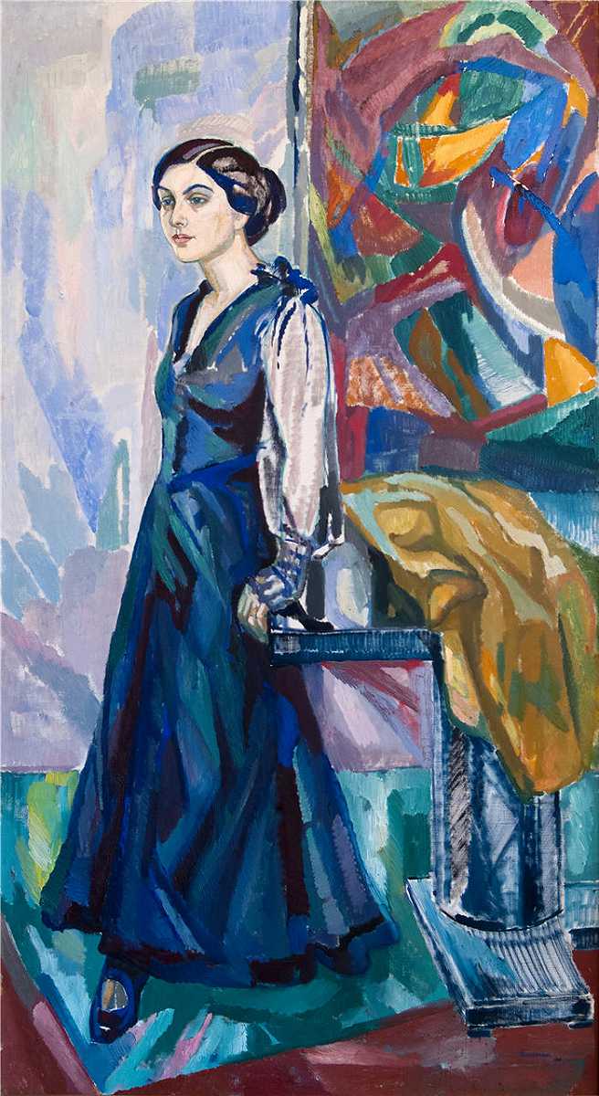 阿克塞尔·托内曼 Axel Törneman，瑞典画家）高清作品-《Carin Östberg 夫人的肖像 1916 年）》