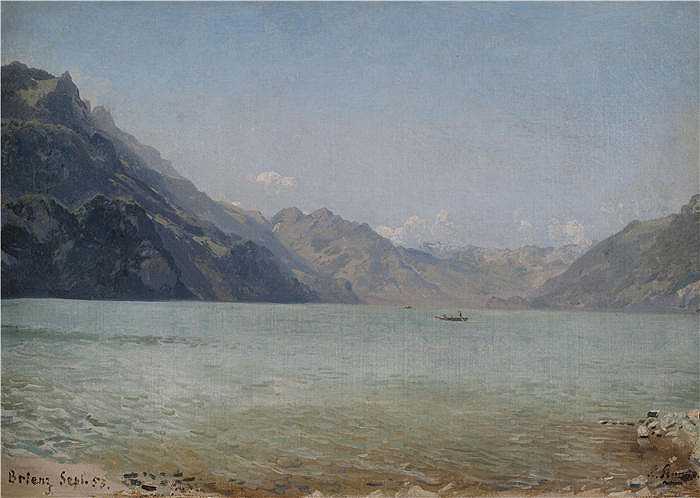 路德维希·克瑙斯 Ludwig Knaus，德国画家）高清作品-《布莱恩斯湖 1853）》
