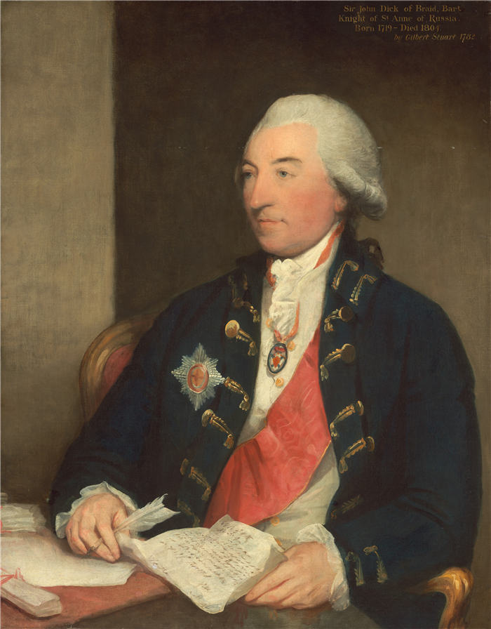 吉尔伯特·斯图尔特 Gilbert Stuart，美国画家）高清作品-约翰·迪克爵士 1783