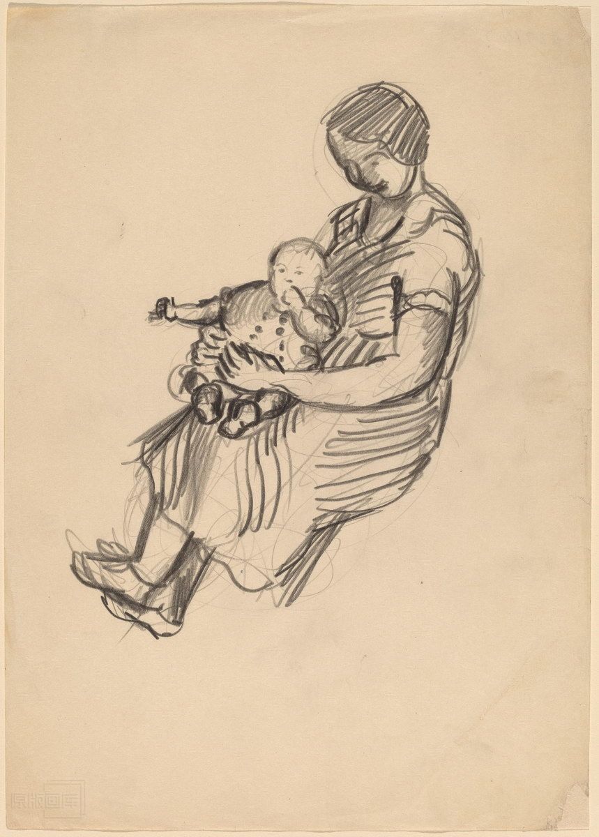 原版画库-Seated-Woman-Holding-a-Child-in-Her-Lap-69158