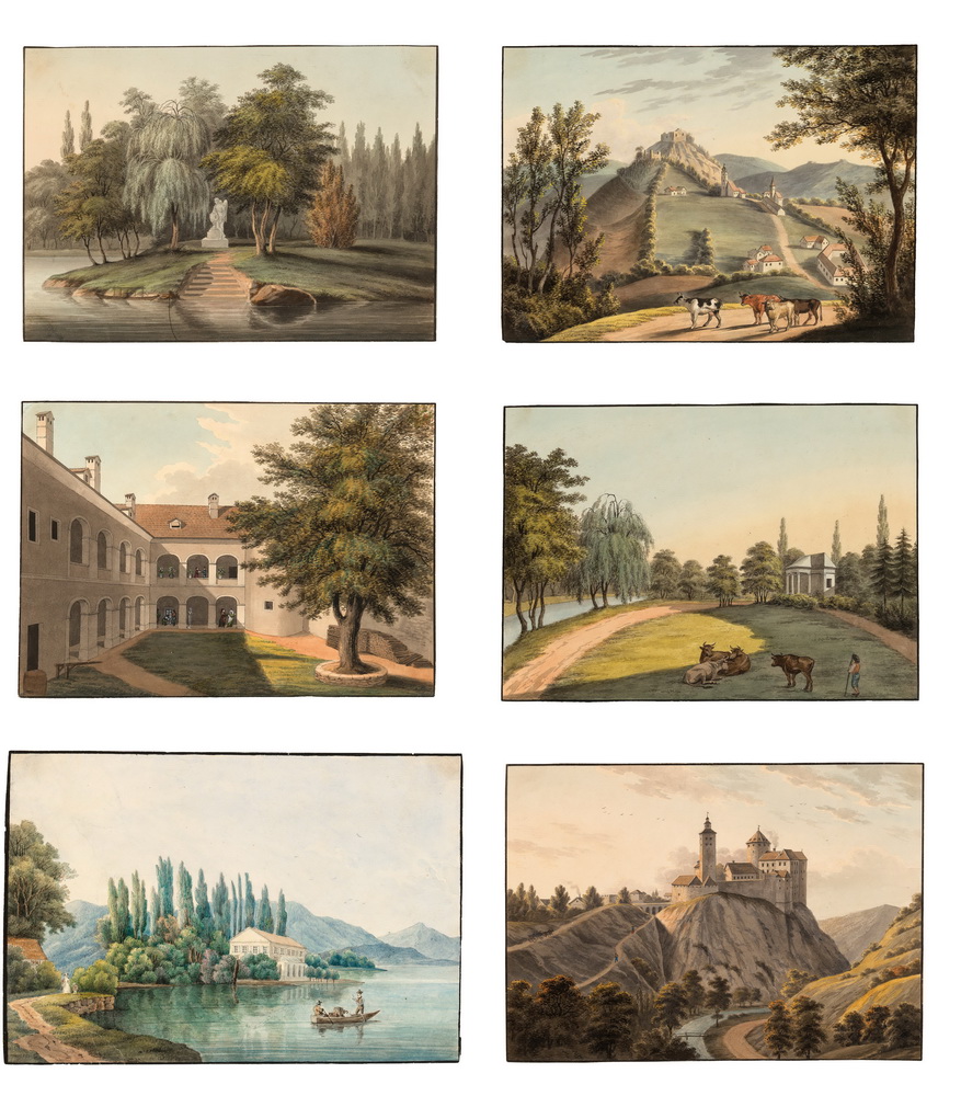 Konvola水彩画，1900年以前的绘画和版画，水彩画和微型画` by Konvolut Aquarelle