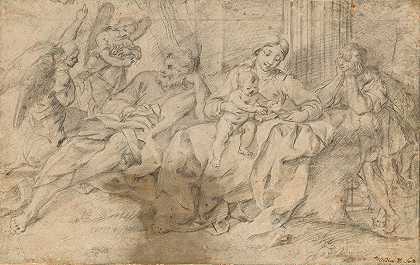 罗马学派，约1630-40年，1900年以前的绘画和版画大师，水彩画，微型画` by Römische Schule, um 1630-40