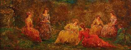 阿道夫·约瑟夫·蒙蒂塞利，19世纪的油画和水彩画` by Adolphe Joseph T. Monticelli