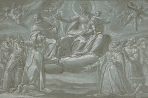 乔瓦尼·毛罗·德拉·罗弗尔的《圣母与圣婴、圣多米尼克和天使向信仰者分发小章》