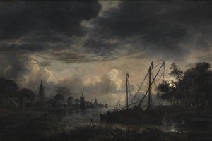 《月光下的河流风景》，作者：阿尔特·范德内尔