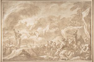 多梅尼科·皮奥拉（Domenico Piola）的《摩西和被选中的人看埃及军队在红海的溺亡》