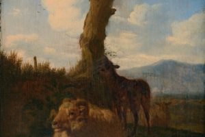 阿德里安·范·德·维尔德（Adrian van de Velde）的《一只公羊、其他绵羊和一棵枯树的意大利风景》