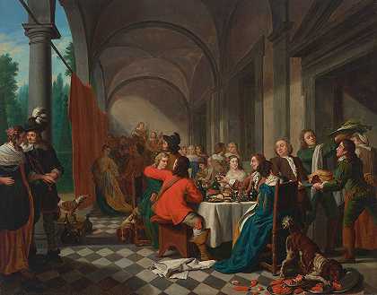“长老Jan Josef Horemans在拱廊举办的优雅晚宴