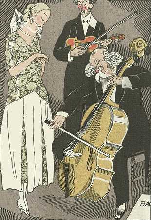 “1920年公报-第9期，插图66:o El Relicario大师/者用丝带装饰的晚宴礼服