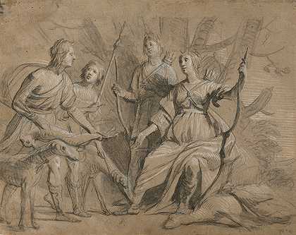 《波希米亚国王和王后四个长子的寓言肖像》，杰拉德·范·洪索斯特著