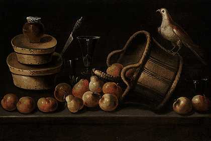 Blas de Ledesma的《水果与鸟的静物》