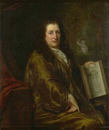 “卡斯帕·康梅林（Caspar Commelin）的肖像，书商、报纸出版商，《1693年阿姆斯特丹正史》（Beschrijvinghe van Amsterdam）作者，大卫·范德普拉斯（David van der Plas）