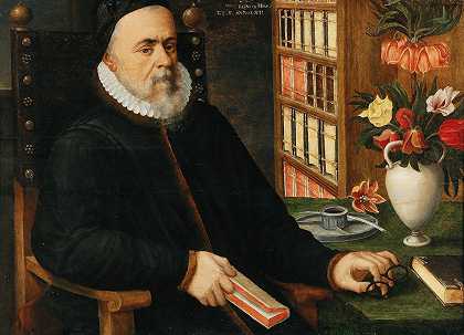 “学者肖像，大概是卡洛斯·克卢修斯（Charles De L’Escluse，阿拉斯1526–1609莱顿），马登·范·瓦尔肯博克（Marten Van Valckenbork）