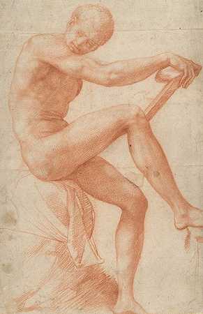 弗朗西斯科·德·罗西的《坐着的裸男》