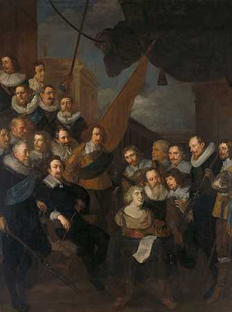 1638年9月1日，约阿希姆·冯·桑德拉特（Joachim Von Sandrart）在阿姆斯特丹第十九区的军官和其他公民卫队，等待迎接玛丽·德·梅迪西斯（Marie de Médicis）