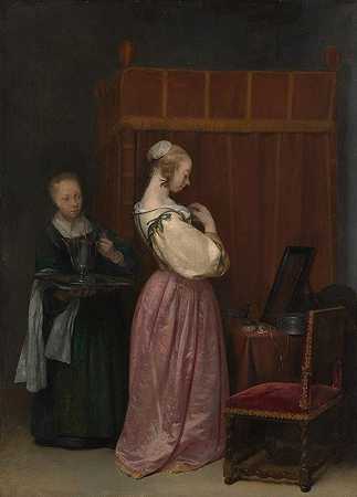 杰拉德·特·博奇（Gerard ter Borch）的《一个年轻女人和一个女佣在厕所》