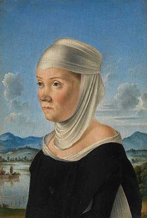 Jacometo Veneziano的《一个女人的肖像，可能是San Secondo的修女》