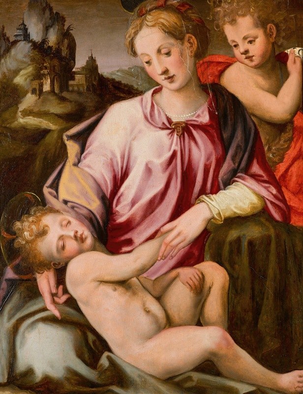 米歇尔·托西尼（Michele Tosini）的《圣母与孩子与年轻的施洗者圣约翰》（The Virgin and Child with The young Saint John The Baptist）