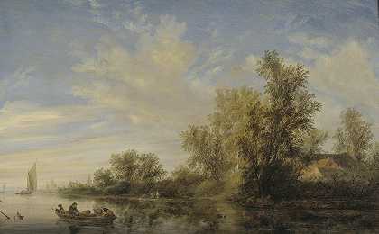 《河流风景》，雅各布·萨洛蒙兹·范·鲁伊斯代尔著