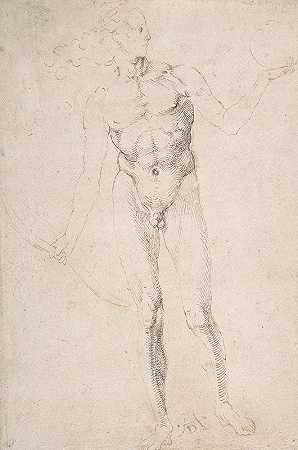 “站着拿着弓的裸男”（“Poynter Apollo”）阿尔布雷希特·杜勒