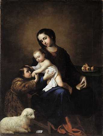 弗朗西斯科·德·苏巴兰的《圣母与孩子与婴儿圣约翰浸信会》