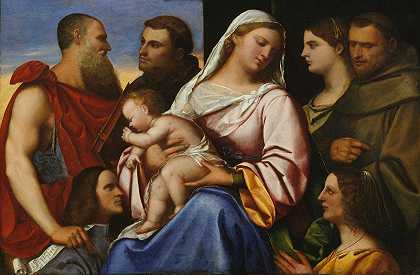 塞巴斯蒂亚诺·德尔·皮翁博的《圣母与圣徒和捐赠者的孩子》