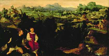 扬·范·斯科尔的《托比亚斯与天使的风景》