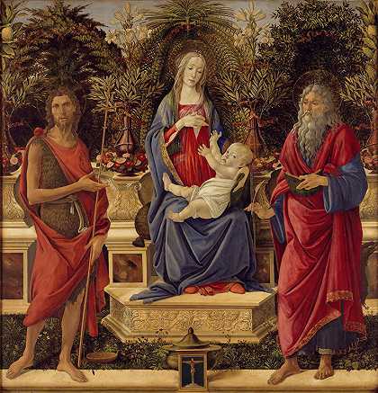 桑德罗·波提切利的《圣母与圣徒约翰》