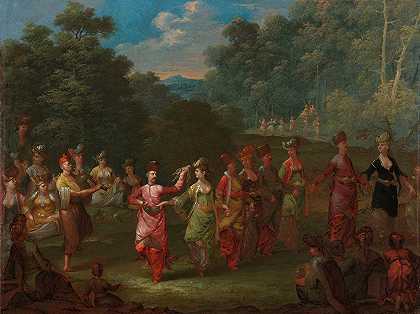 让-巴蒂斯特·范莫尔的《希腊男人和女人跳舞》