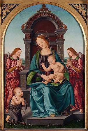 Lorenzo di Credi的《圣母与圣婴圣约翰和天使》