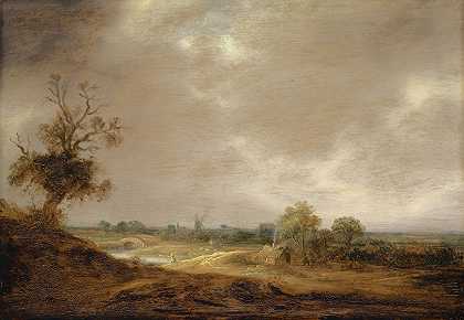 Isaac van Ostade的《带水道和农场的风景》