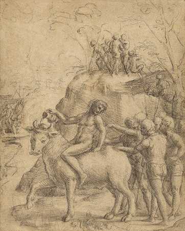 科雷吉奥的《一个骑着公牛的人和其他人物》