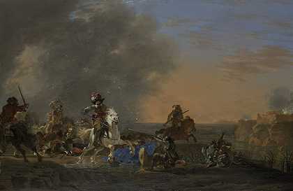 Jan Asselijn的《日落时的骑兵进攻》