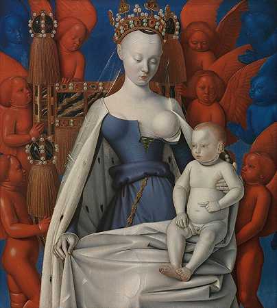 《天使环绕的圣母和孩子》（Jean Fouquet著）