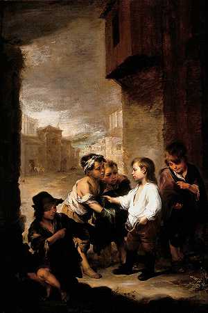 《维拉努埃瓦的圣托马斯将他的衣服分给乞丐男孩》（BartoloméEstebán Murillo）