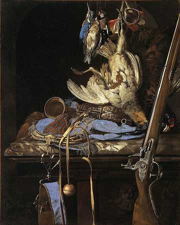 Willem van Aelst的《狩猎装备的静物》