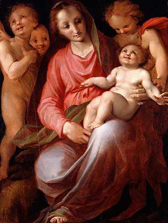 托马索·德安东尼奥·曼佐利的《麦当娜与婴儿圣约翰》