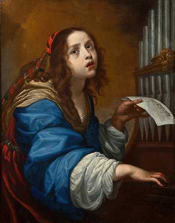 奥诺里奥·马里纳里的《圣塞西莉亚演奏风琴》