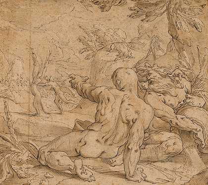 亚伯拉罕·布鲁梅特的《河神注视阿波罗追捕达芙妮》