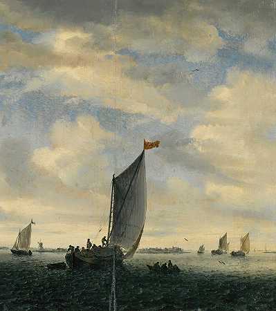 雅各布·萨洛蒙兹（Jacob Salomonsz）的《清风拂面前，一片海口上有薄片的场景》