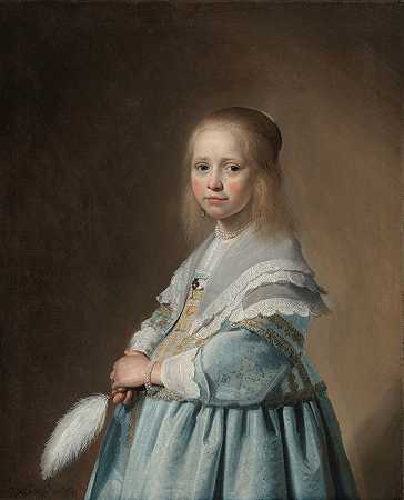 约翰内斯·科内利斯·弗斯普朗克的《穿蓝色衣服的女孩肖像》