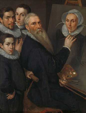 《画家及其家人的自画像》，作者：雅各布·威廉斯（Jacob Willemsz）